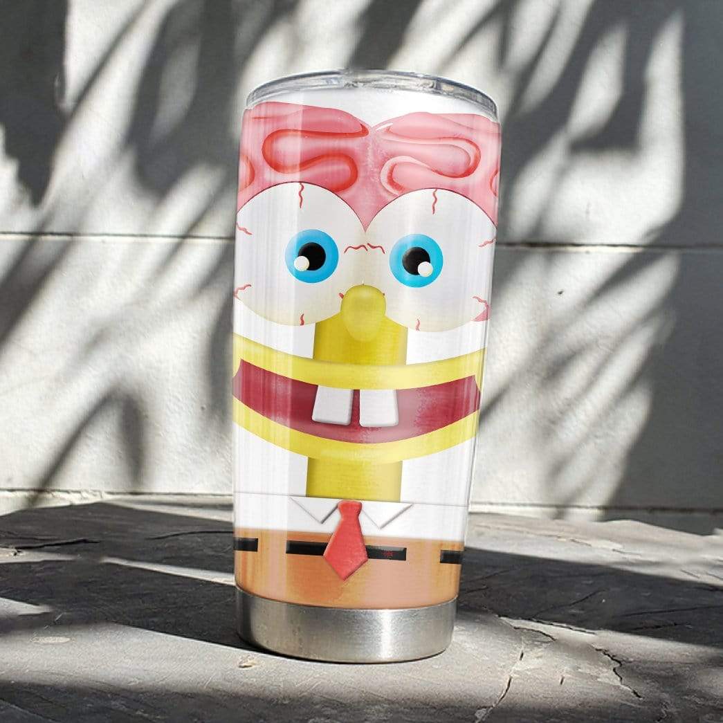 Gearhumans Gearhuman 3D Spongebob Squarepants Glitter Custom Design Vacuum Insulated Tumbler GM19054 Tumbler