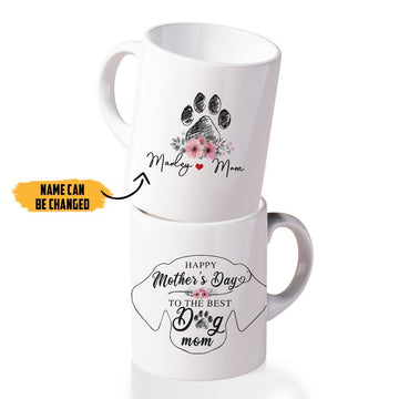 Gearhumans 3D The Best Dog Mom Mother's Day Custom Name Mug