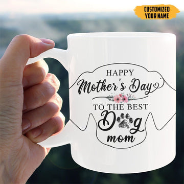 Gearhumans 3D The Best Dog Mom Mother's Day Custom Name Mug