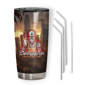 Gearhumans 3D The Caffenator Terminator Parody Custom Name Design Tumbler