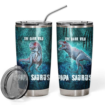 Gearhumans 3D The Dark Wild Papa Saurus Custom Design Vacuum Insulated Tumbler