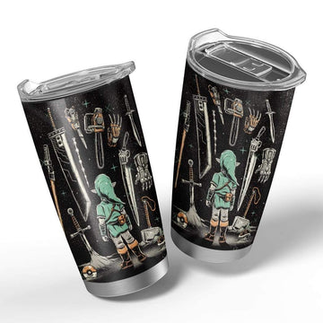 Gearhumans 3D The Legend Of Zelda Custom Design Vacuum Insulated Glitter Tumbler