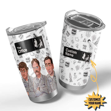 Gearhumans 3D The Office Branch Wars Custom Name Design Vacuum Insulated Tumbler