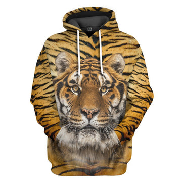 Gearhumans 3D Tiger Front And Back Tshirt Hoodie Apparel