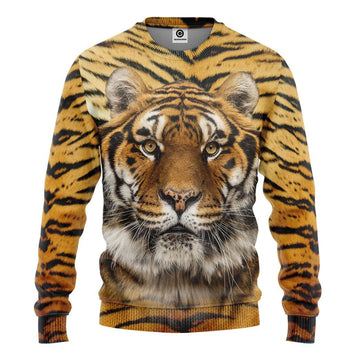 Gearhumans 3D Tiger Front And Back Tshirt Hoodie Apparel