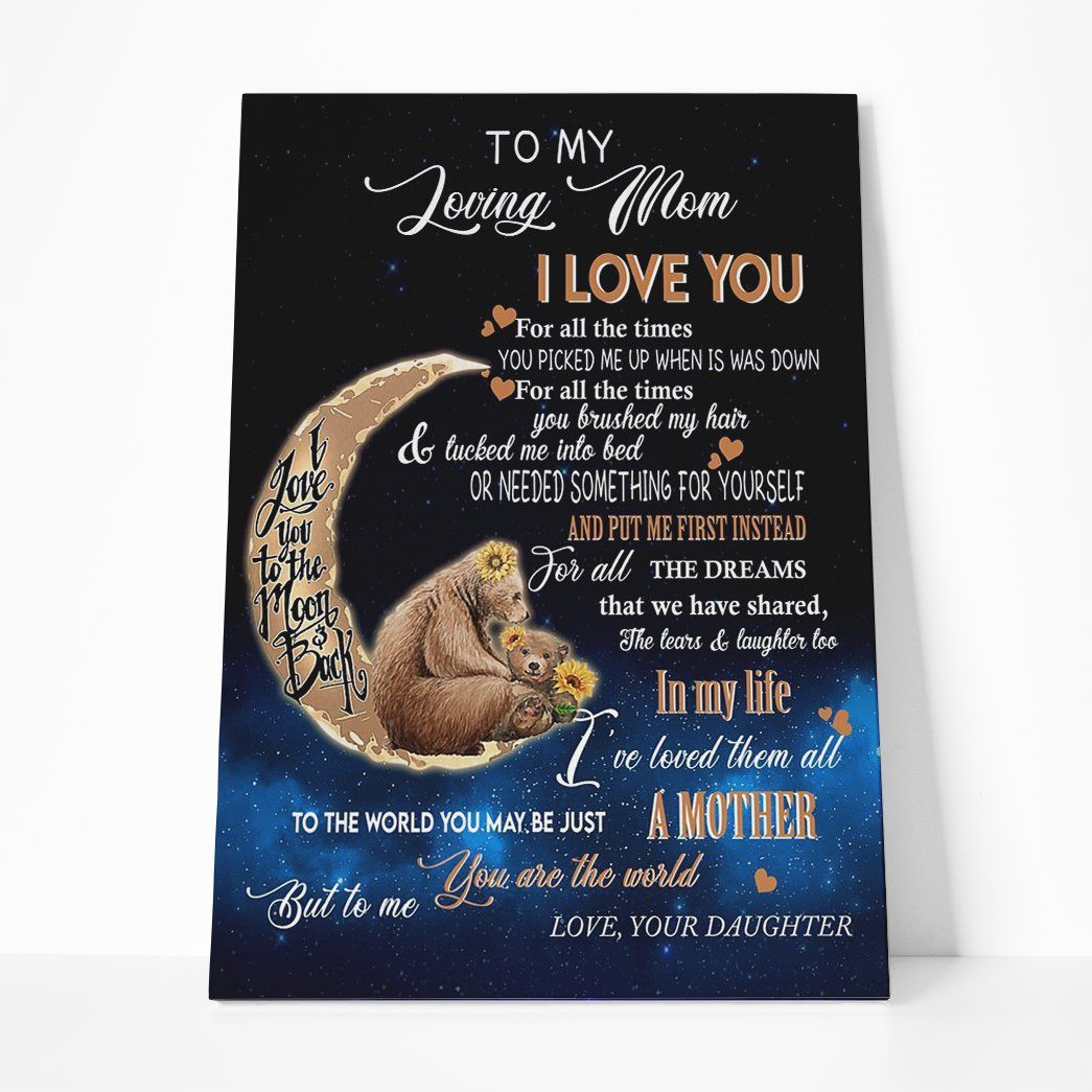 Gearhumans Gearhuman 3D To My Loving Mommy Bear Canvas GJ010428 Canvas 1 Piece Non Frame M