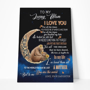 Gearhumans 3D To My Loving Mommy Bear Canvas