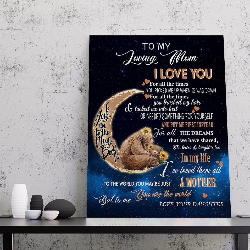 Gearhumans Gearhuman 3D To My Loving Mommy Bear Canvas GJ010428 Canvas