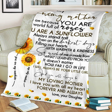 Gearhumans 3D To my loving mother You are sunflower Blanket