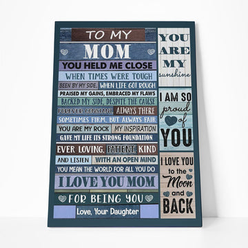 Gearhumans 3D To My Mom I Love You To The Moon And Back Canvas