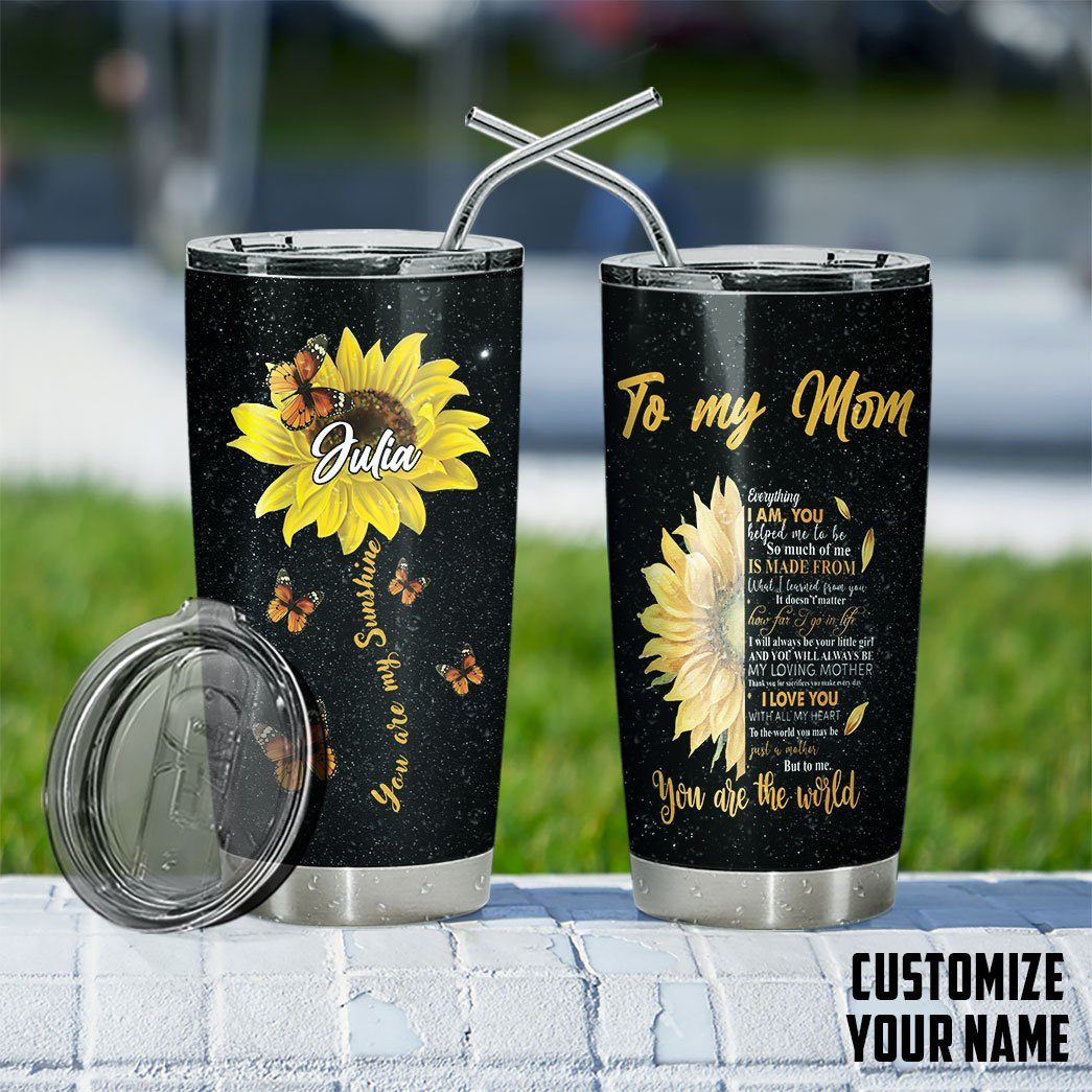 Gearhumans 3D To my Mom Sunflower Mothers Day Gift Custom Name Design
