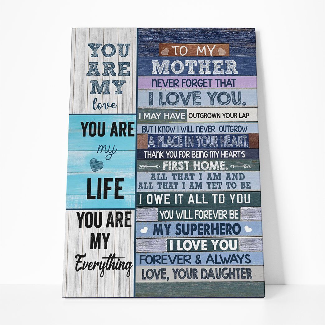 Gearhumans Gearhuman 3D To My Mother You are My Everything Canvas GJ010411 Canvas 1 Piece Non Frame M
