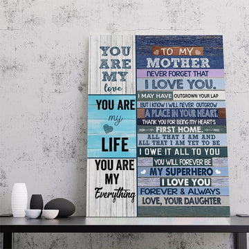 Gearhumans 3D To My Mother You are My Everything Canvas