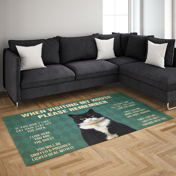 Gearhumans 3D Tuxedo Cat Carpet