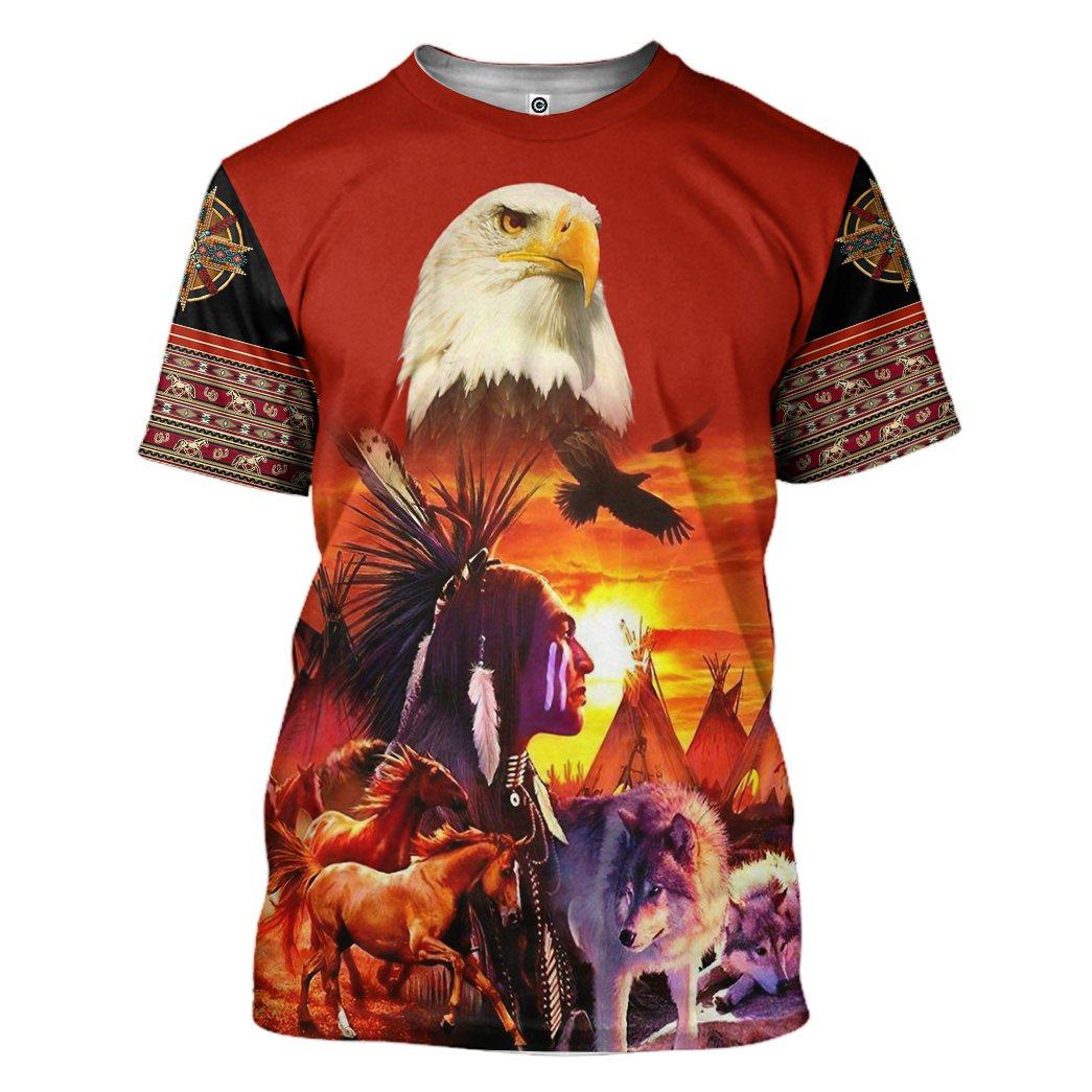 Gearhumans Gearhuman 3D Unique Native America Tshirt Hoodie Apparel GB180330 3D Apparel T-Shirt S