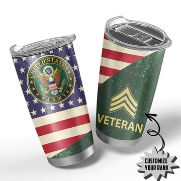 Gearhumans 3D United States Army Custom Name Design Vacuum Insulated Tumbler