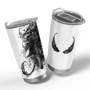 Gearhumans 3D Venom BW Custom Design Vacuum Insulated Tumbler