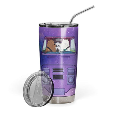 Gearhumans 3D We Bare Bears Custom Design Vacuum Insulated Tumbler