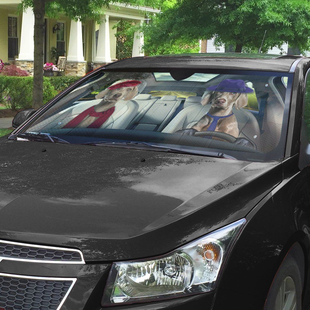 Gearhumans Gearhuman 3D Weimaraner Dog Auto Car Sunshade GV11039 Auto Sunshade