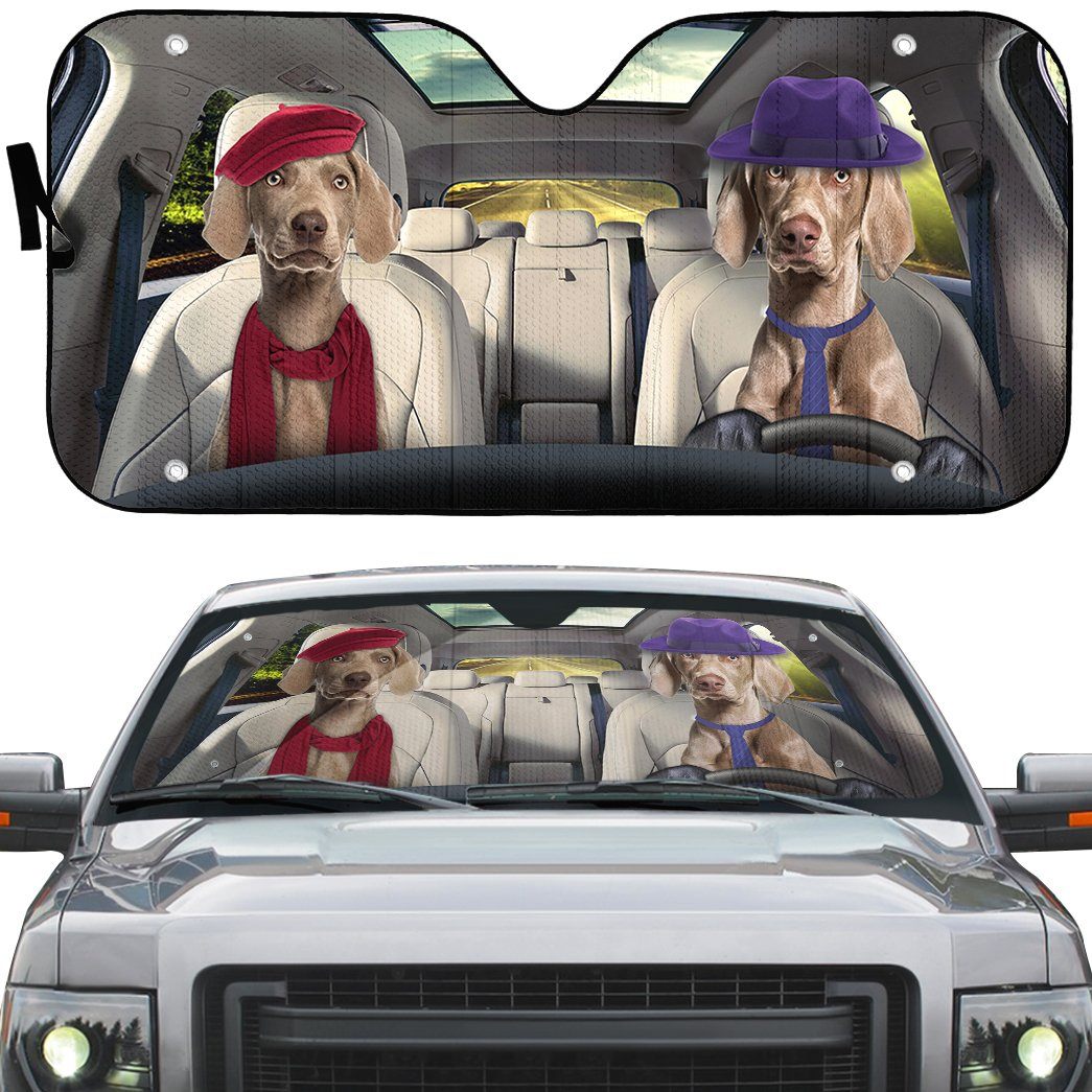 Gearhumans Gearhuman 3D Weimaraner Dog Auto Car Sunshade GV11039 Auto Sunshade