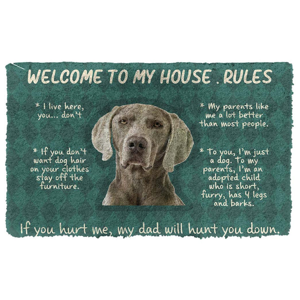 Gearhumans 3D Weimaraner Dog Welcome To My House Rules