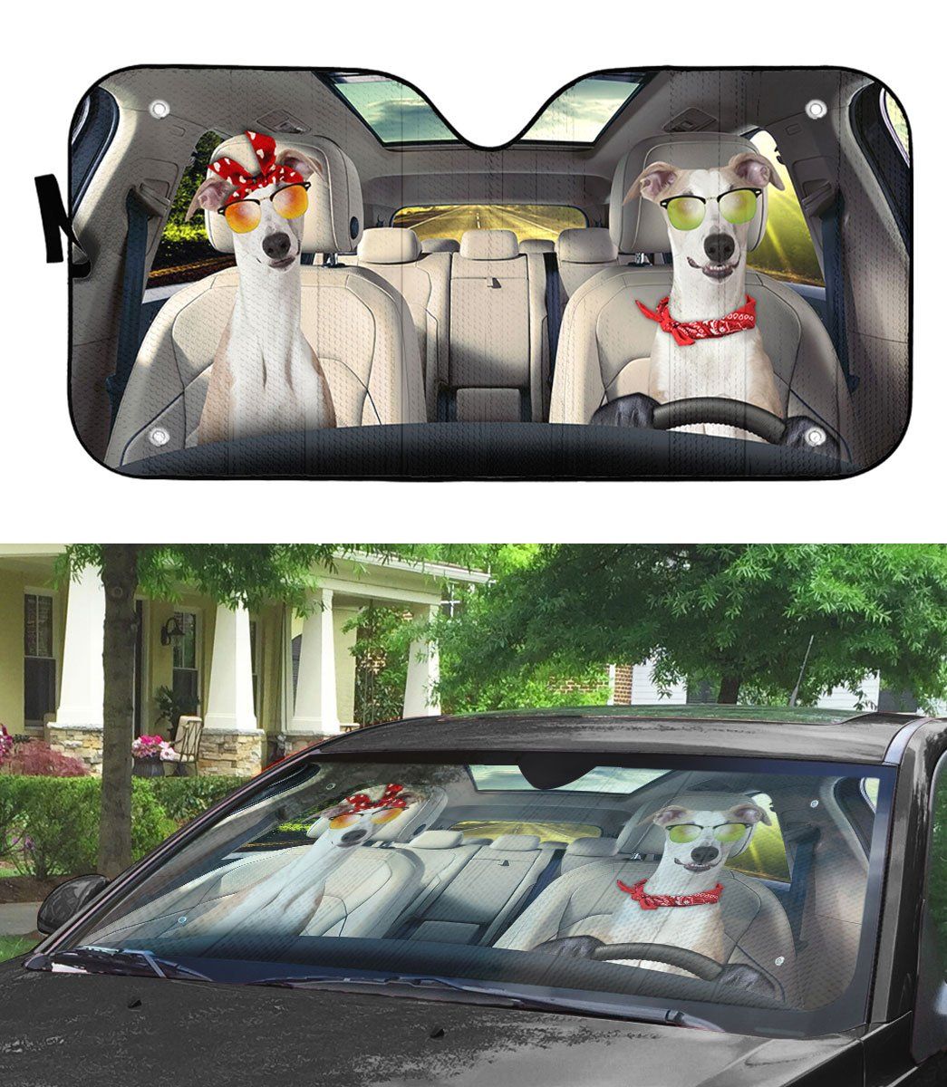 Gearhumans Gearhuman 3D Whippet Dog Auto Car Sunshade GV12031 Auto Sunshade