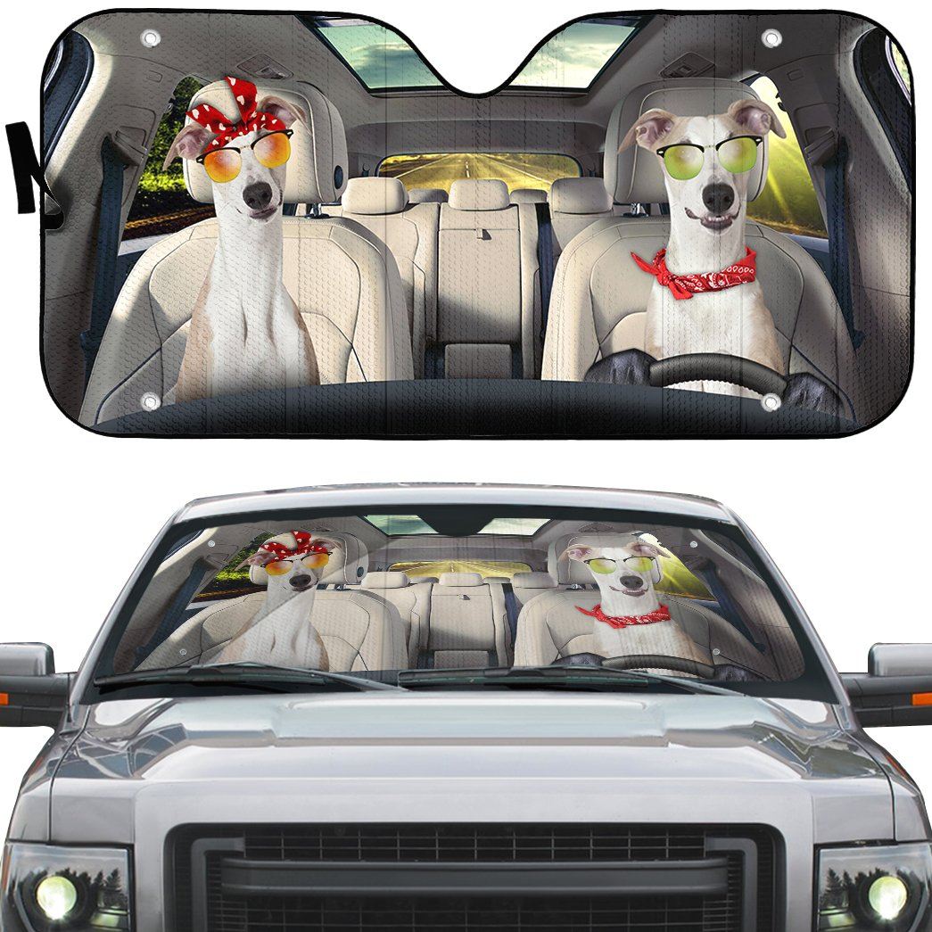 Gearhumans Gearhuman 3D Whippet Dog Auto Car Sunshade GV12031 Auto Sunshade