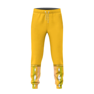 Gearhumans 3D Yellow Ninja Mighty Morphin Power Rangers Custom Sweatpants Apparel