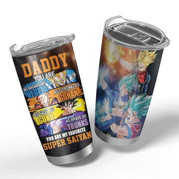 Gearhumans 3D You Are My Favourite Super Saiyan Custom Design Vacuum Insulated Glitter Tumbler