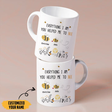 Gearhumans 3D You Helped Me To Bee Mothers Day Gift Custom Name Mug