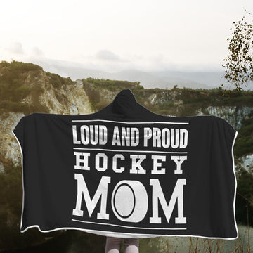 Gearhumans Loud And Proud Hockey Mom Hooded Blanket