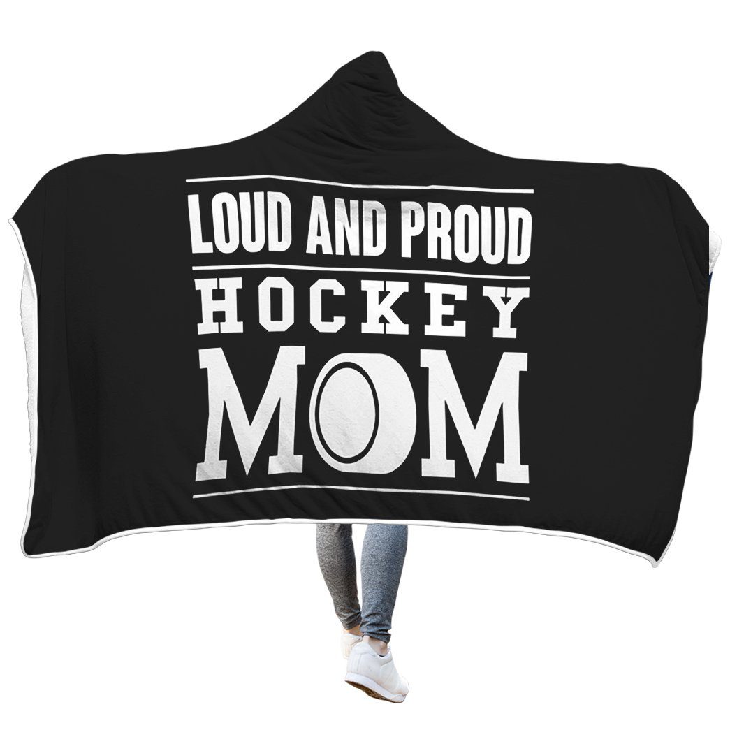 Gearhumans Gearhuman Loud And Proud Hockey Mom Hooded Blanket GH260327 Blanket Blanket M(51''x59'')