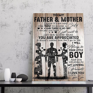 Gearhumans To My Father And Mother I Know Its Not Easy For You To Raise A Child Canvas