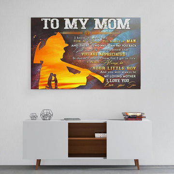 Gearhumans TO MY MOM FIREFIGHTER Gallery Wrapped Canvas