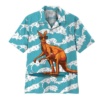 Gearhumans Gearhumsn 3D Surfing Kangaroo Hawaii Shirt ZK1305219 Hawai Shirt Short Sleeve Shirt S 