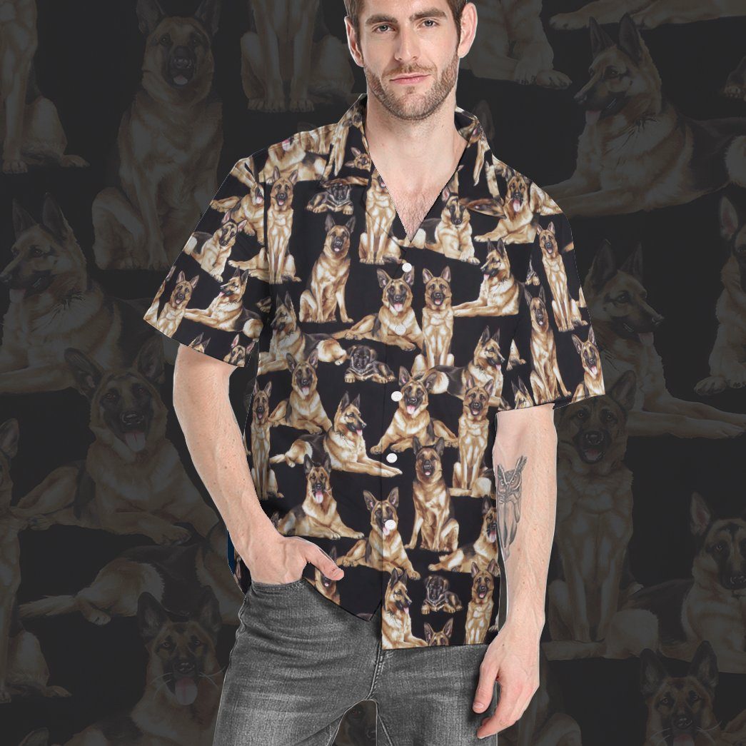 Gearhumans German Shepherd Dogs 3D Custom Hawaii Shirt GO10052112 Hawai Shirt 