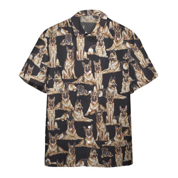Gearhumans German Shepherd Dogs 3D Custom Hawaii Shirt GO10052112 Hawai Shirt Short Sleeve Shirt S 