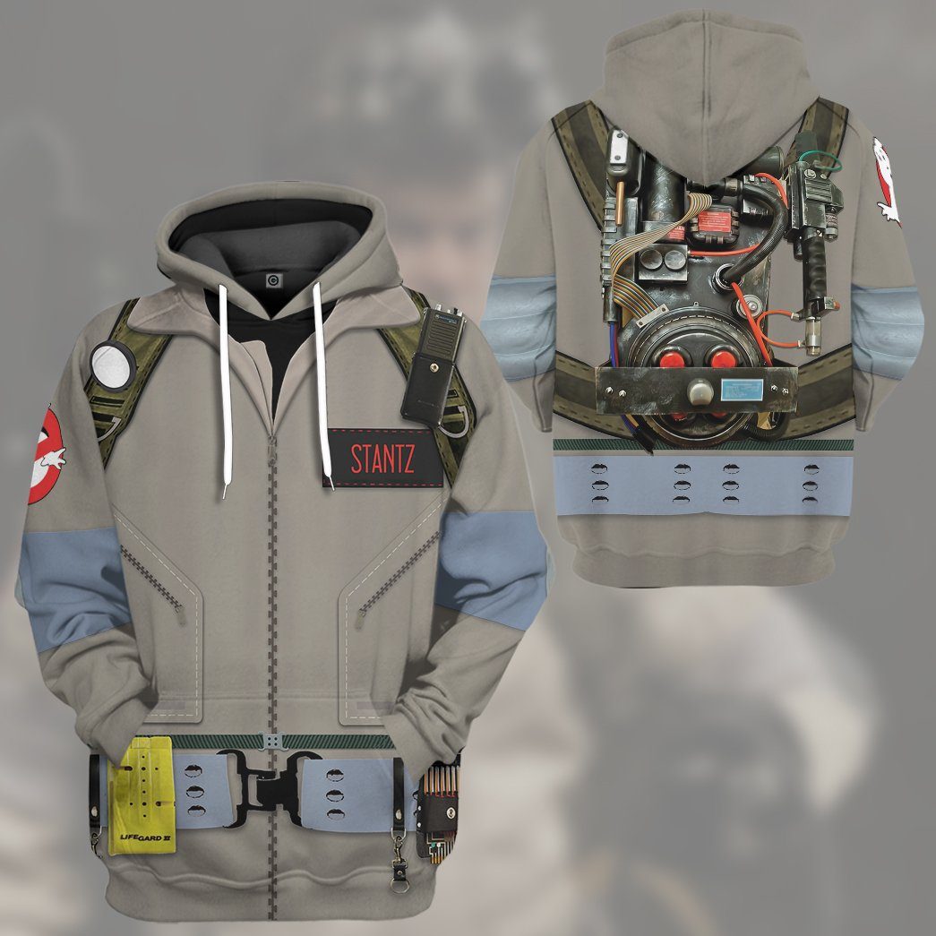 ghostbusters gear Gearhumans Ghostbusters 1984 Stantz Cosplay Custom Name Tshirt Hoodie