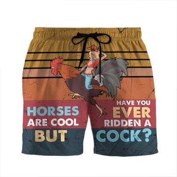 Gearhumans Have You Ever Ridden A Cock Custom Beach Shorts Swim Trunks GS09072 Men Shorts Men Shorts S
