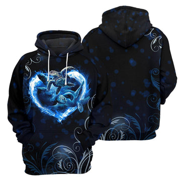 Gearhumans Heart Sea Turtle - 3D All Over Printed Shirt