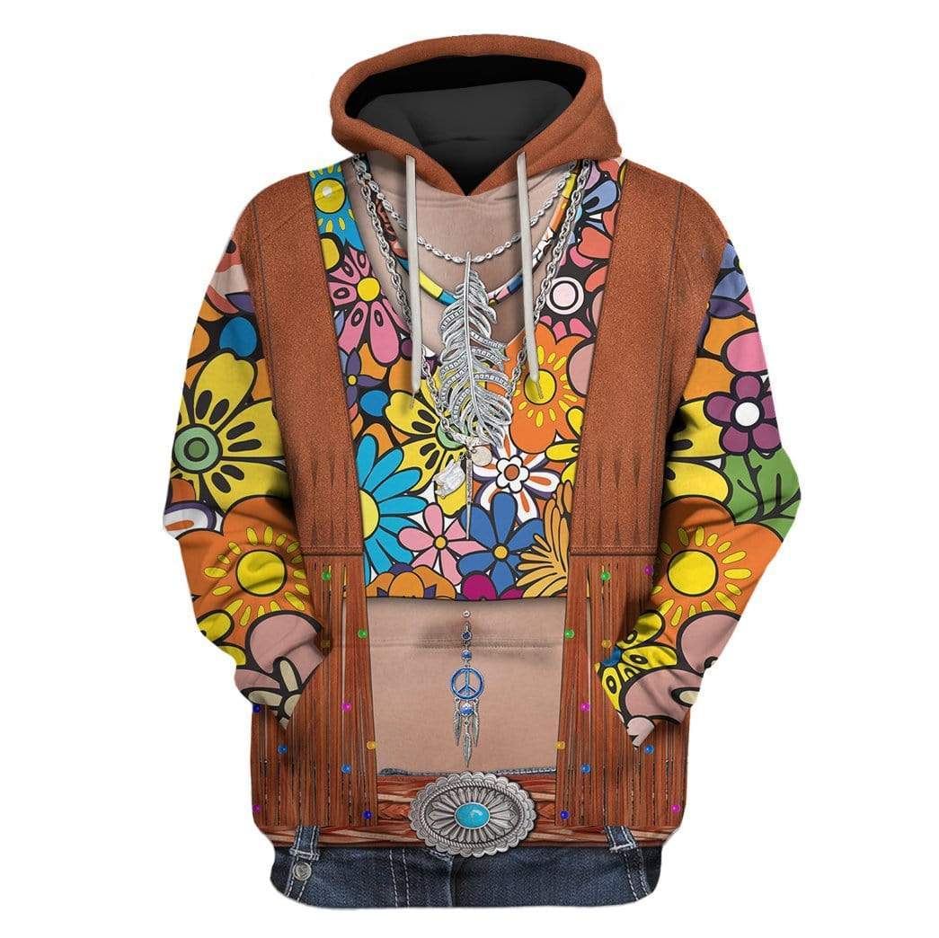 Gearhumans Hippie Custom T-shirt - Hoodies Apparel HD-GH20364 3D Apparel Hoodie S 