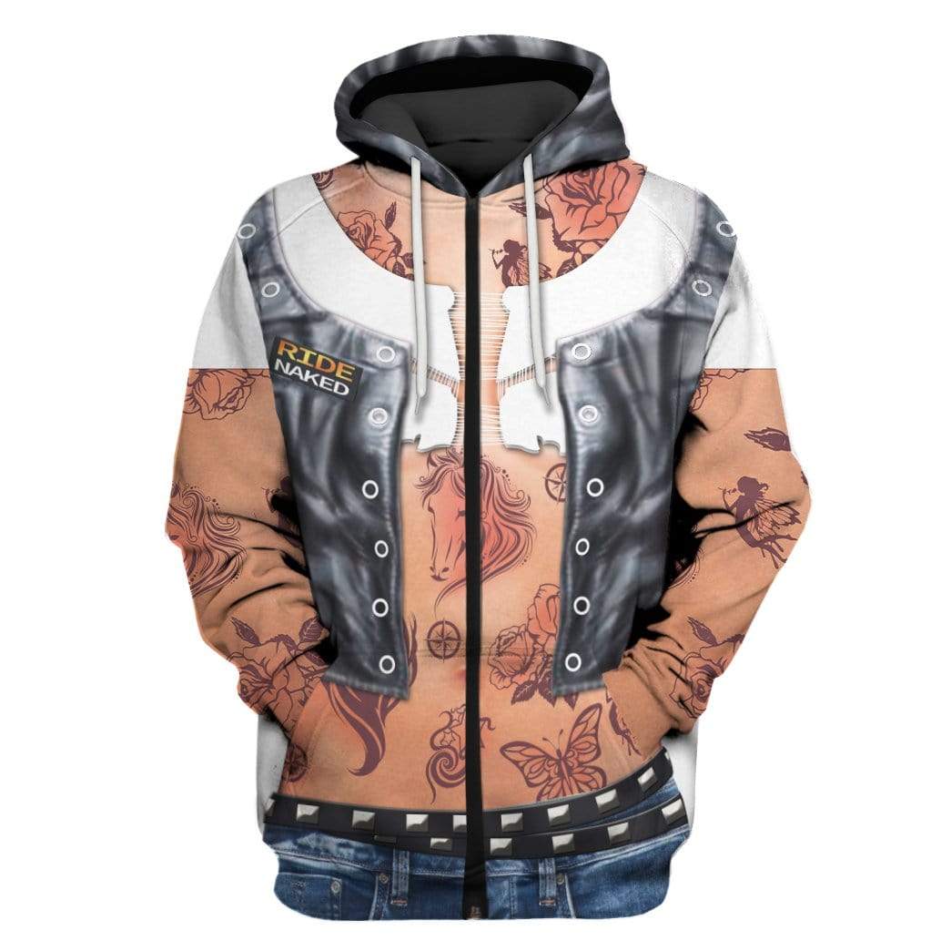 Gearhumans Ladies Tattoo Custom T-shirt - Hoodies Apparel HD-GH20365 3D Apparel Zip Hoodie S 