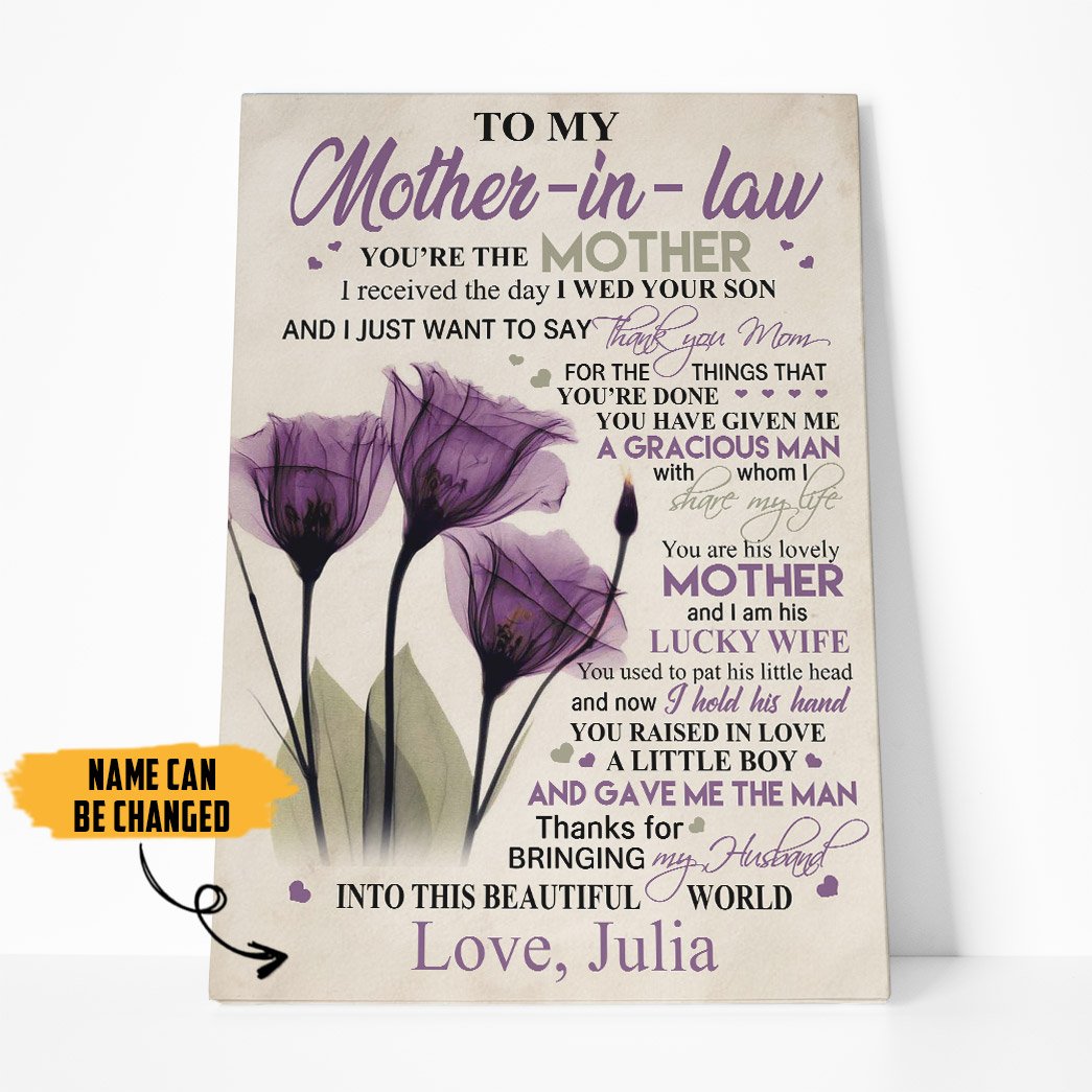 Gearhumans law Custom Name Canvas GO070411- Gearhuman 3D Happy Mothers Day Gift To My Mother-in Canvas 1 Piece Non Frame M