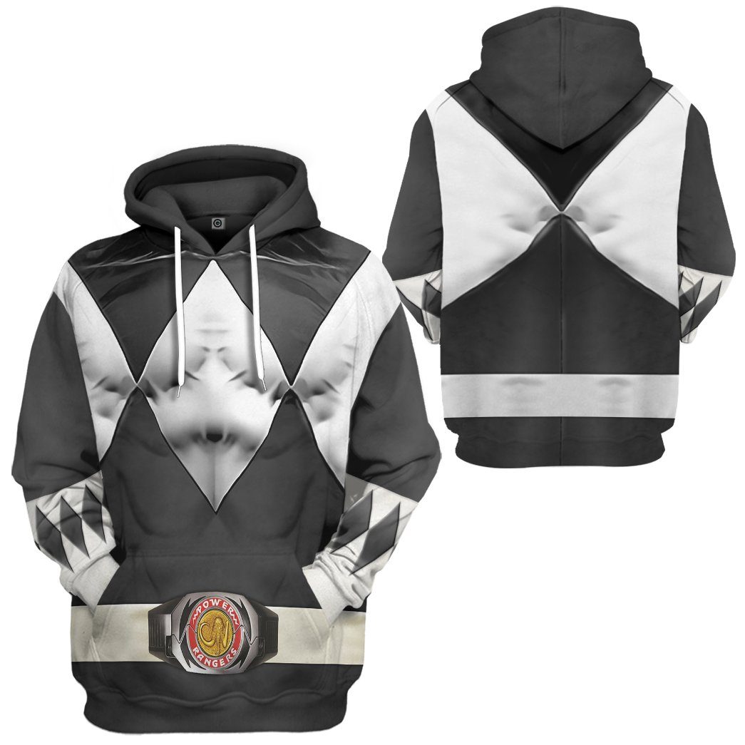 Gearhumans Mighty Morphin Black Power Rangers Custom Hoodie Apparel GN25096 3D Apparel 