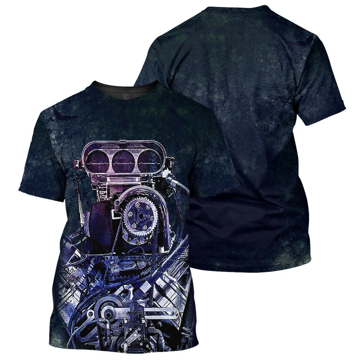 Gearhumans Navy Drag Racing- 3D All Over Printed Shirt shirt 3D Apparel T-SHIRT S 