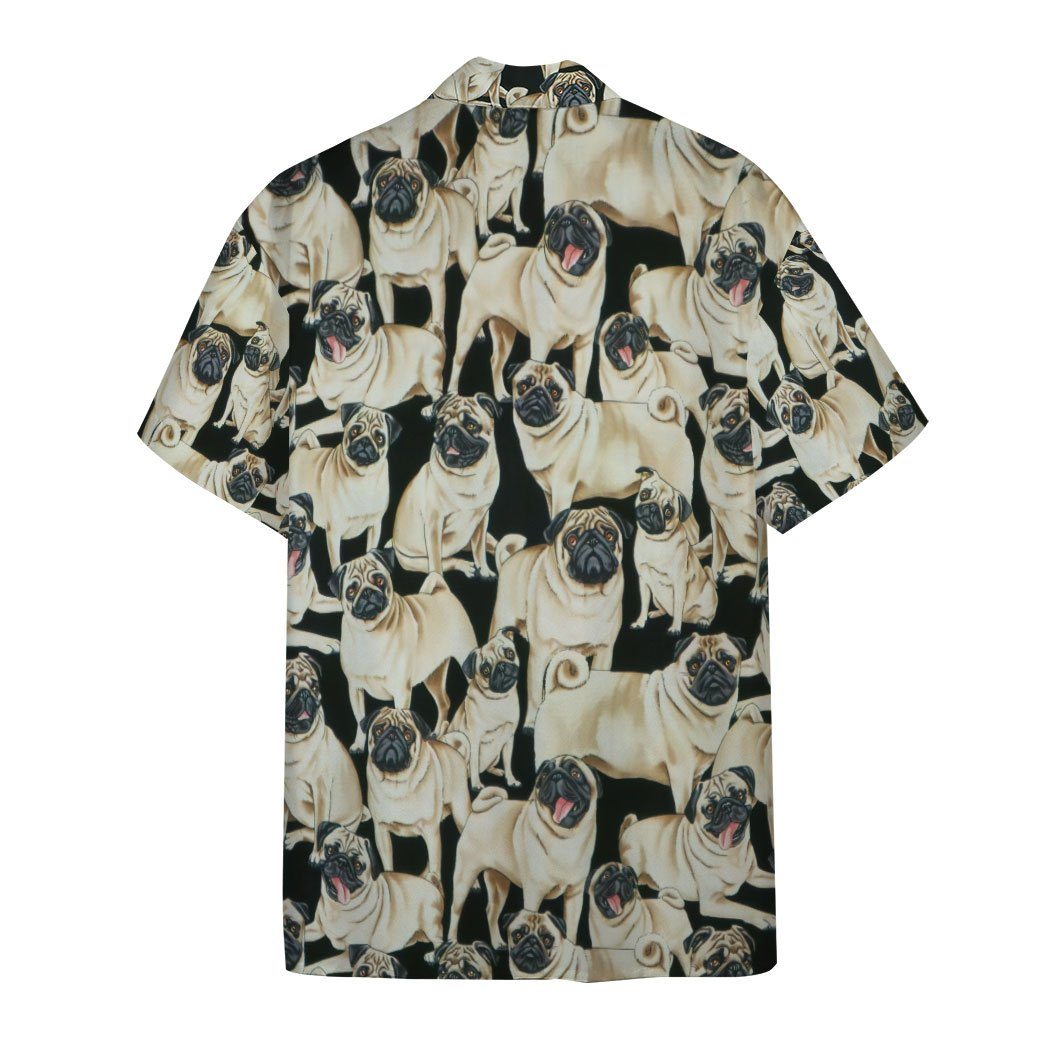 Gearhumans Pug Dogs 3D Custom Hawaii Shirt GO10052119 Hawai Shirt 