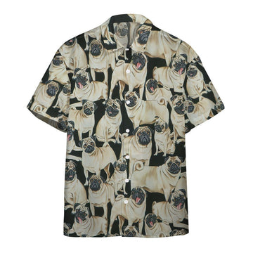 Gearhumans Pug Dogs 3D Custom Hawaii Shirt