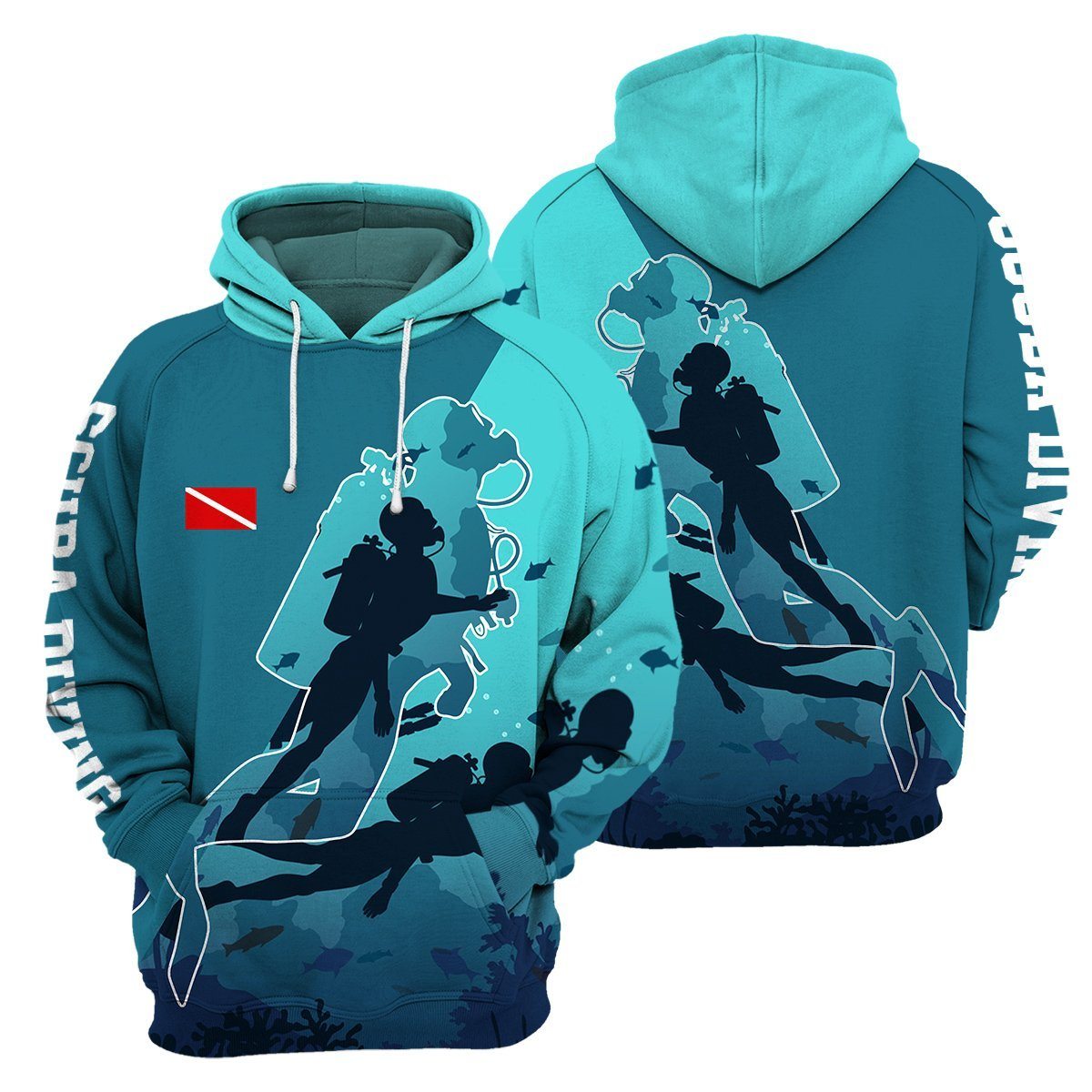 Gearhumans Scuba Diving Flag - 3D All Over Printed Shirt shirt 3D Apparel HOODIE S 