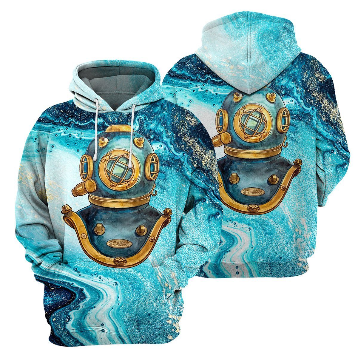 Gearhumans Scuba Diving Helmet - 3D All Over Printed Shirt shirt 3D Apparel HOODIE S 