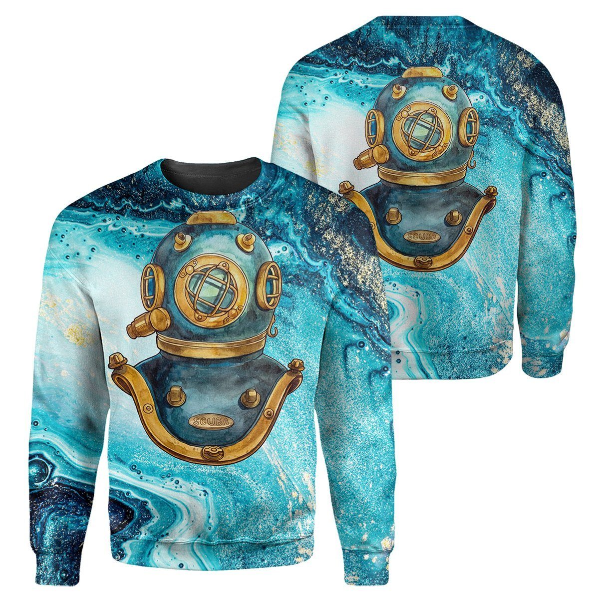 Gearhumans Scuba Diving Helmet - 3D All Over Printed Shirt shirt 3D Apparel LONG SLEEVE S 